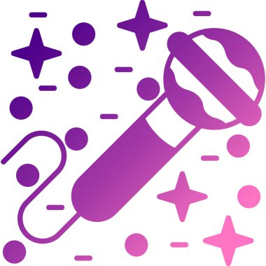 Mikrofon ikonu. Karaokenin düz çizimi