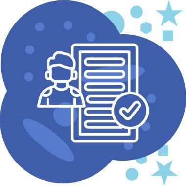 işaretli belge ve yıldız vektör illüstrasyon tasarımı