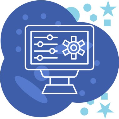 Bir bilgisayar teknolojisi simgesinin vektör çizimi