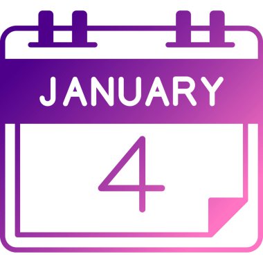 Beyaz arkaplanda 6 Ocak takvim simgesi tarzı takvim