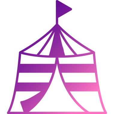 Çadır simgesinin vektör illüstrasyonu