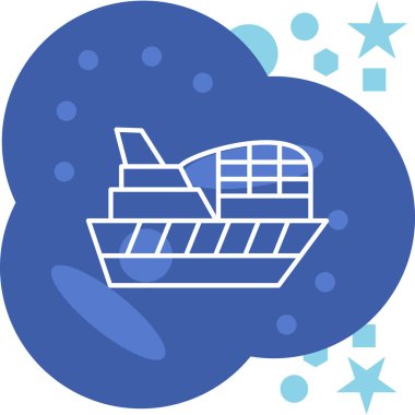 Bir tekne simgesinin vektör illüstrasyonu