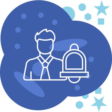 Bulutlu ve şapkalı bir adamın vektör çizimi