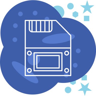 Beyaz bulut simgesinin mavi arkaplanının vektör çizimi