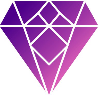 Taş kristal elmas simgesi düz stil