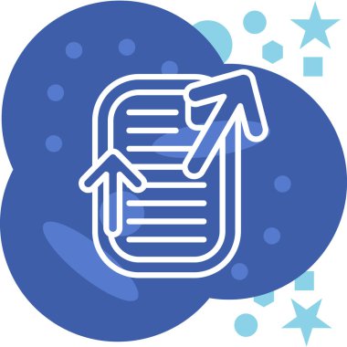 Beyaz zemin üzerinde kalkan simgesi olan mavi çizgi belgesi. Sigorta konsepti. Güvenlik, güvenlik, koruma, konsept koruma. soyut çember rastgele noktalar.