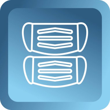 Beyaz arka planda mavi çizgi ekmek simgesi izole edildi. Mavi kare düğme. vektör illüstrasyonu