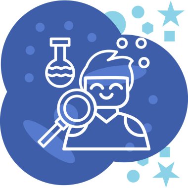 Bilim adamı simgesi, vektör illüstrasyonu