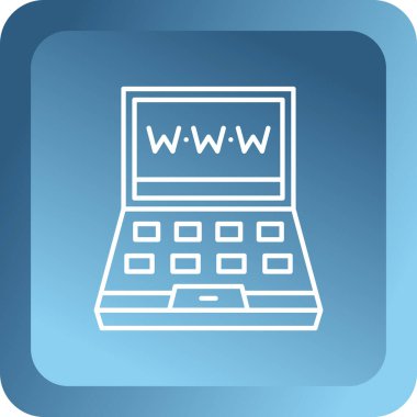 İnternet gelişimi. Basit web simgesi vektör illüstrasyonu