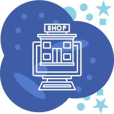 dükkan simgesi, vektör illüstrasyonu