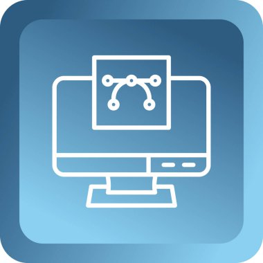 Soyut arkaplanda dizüstü bilgisayar simgesi izole edildi