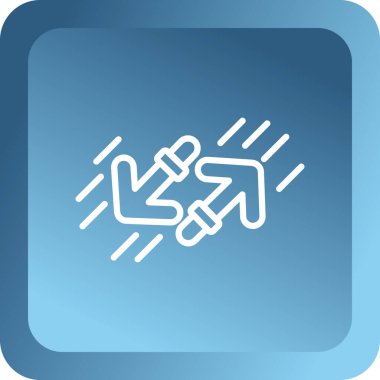 Yönlerdeki siyah çizgi okları beyaz arkaplanda izole edilmiş. Mavi kare düğme. vektör.