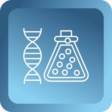 DNA araştırma ikonu. vektör illüstrasyonu