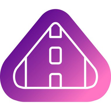 Renk Evi simgesi beyaz arkaplanda izole edildi. Ev sembolü. Kademeli rastgele dinamik şekiller. Vektör İllüstrasyonu