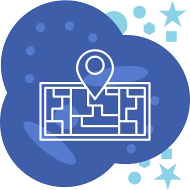 harita simgesi vektör illüstrasyonu