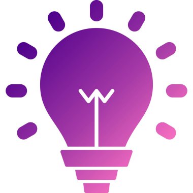 fikir ampul simgesi, vektör çizim