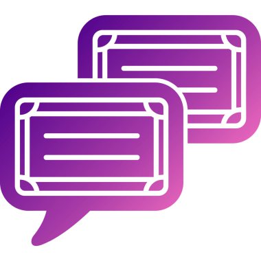 Beyaz arkaplanda izole edilmiş sohbet simgesi olan mor konuşma balonu. Konuşma baloncukları. Sohbet yorum sembolü. vektör illüstrasyonu