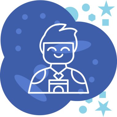 Maskeli ve yıldızlı bir adamın vektör çizimi