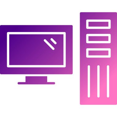 Çizgi bilgisayar monitörü simgesini beyaz arkaplanda izole et. Elektronik cihaz. Ön manzara. Simgeleri renklendir. vektör illüstrasyonu