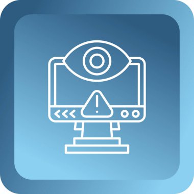 Mavi çizgi video oyun konsolu simgesi beyaz arkaplanda izole edildi. Vektör İllüstrasyonu