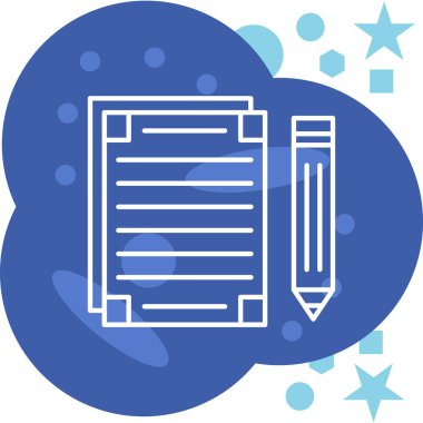 Bir kitap ve kalem simgesinin vektör çizimi