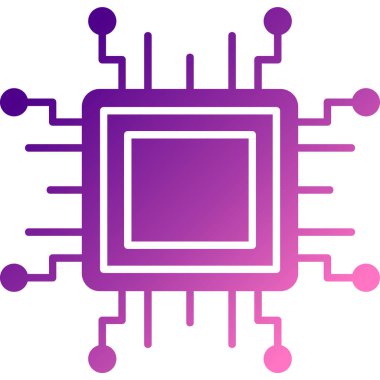 İşlemci simgesi, vektör illüstrasyonu