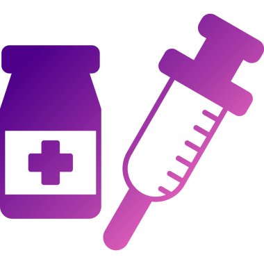 Şırınga ve aşı, vektör tasarımı