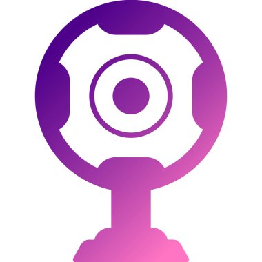 mor kamera simgesi beyaz arkaplanda izole edildi. Video kamera. Web kamerası simgesi. soyut renk rastgele vektörü.