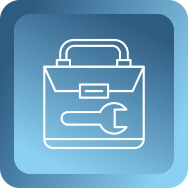 Mavi çizgi evrak çantası simgesi beyaz arkaplanda izole edildi. İş sözleşmesi. İş portföyü. vektör illüstrasyonu