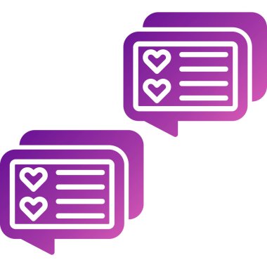 Beyaz arka planda kalp ikonu olan mor konuşma balonu. Sevgililer Günü. vektör illüstrasyonu