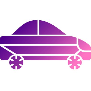 Beyaz arkaplanda izole edilmiş renkli araba simgesi. Kademeli rastgele dinamik şekiller. Vektör İllüstrasyonu