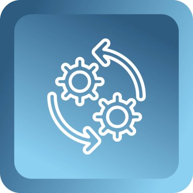 dişli simgesi. Düz tasarım biçimi.