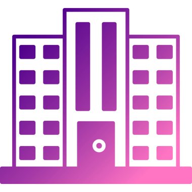 Bina. Web simgesi basit illüstrasyon