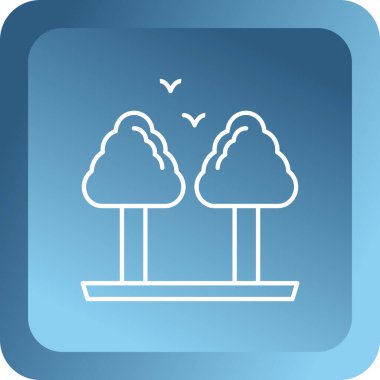 Beyaz arkaplanda çizgi ağacı simgesi izole edildi. Orman sembolü. Renkli taslak konsepti. Vektör.