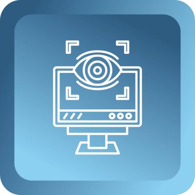 Bilgisayar monitörünün bir web simgesinin vektör çizimi