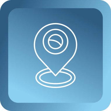 Mavi konum simgesi beyaz arkaplanda izole edildi. Navigasyon göstergesi. Yer işareti için yer. vektör illüstrasyonu