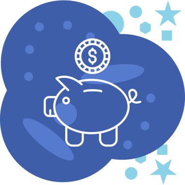 Domuz kumbarası. Basit resimleme