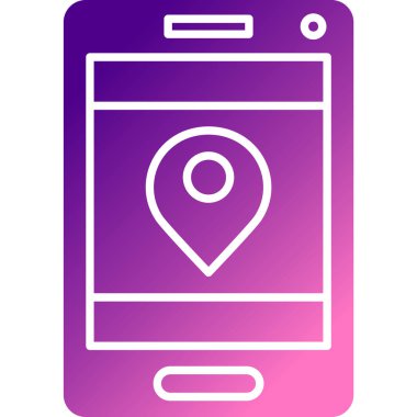 mobil konum ikonu vektör illüstrasyonu