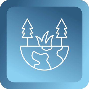 Beyaz arka planda izole edilmiş çizgi orman ikonu. Orman konsepti Renkli taslak konsepti. vektör