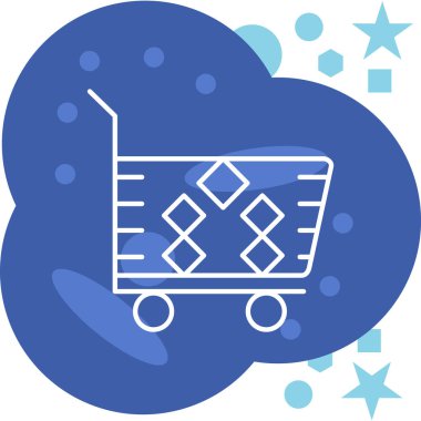 Alışveriş arabası. Basit tasarım vektörü illüstrasyonu