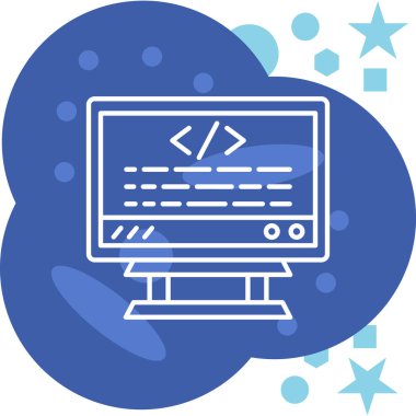 Bulut Hesaplama. Web simgesi basit illüstrasyon