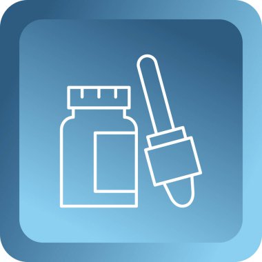 Şırınga ikonlu ilaç şişesi.