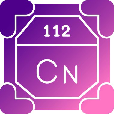 Kimyasal maddenin kimyasal elementi için kare düz simge