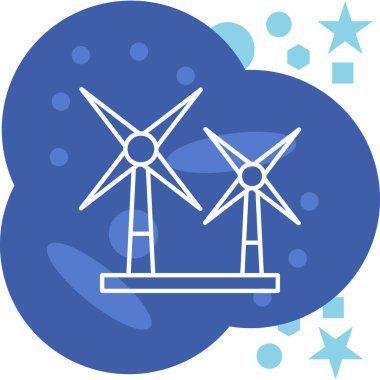 Rüzgar türbinleri vektör simgesi