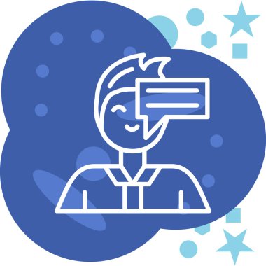 Resim çerçeveli ve yıldız vektör çizim tasarımlı bir adam