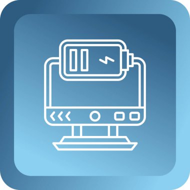 Beyaz çizgi elektrikli karıştırıcı simgesi uzun gölge arkaplanı ile izole edilmiş. Blender karıştırıcı. Mavi kare düğme. vektör.