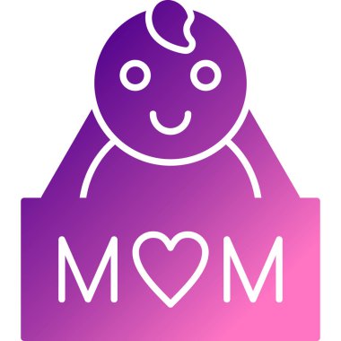 Kalbi olan anne bebek, illüstrasyon, beyaz arka planda vektör.