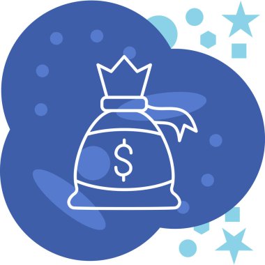 Dolar çantası. Web simgesi basit tasarım