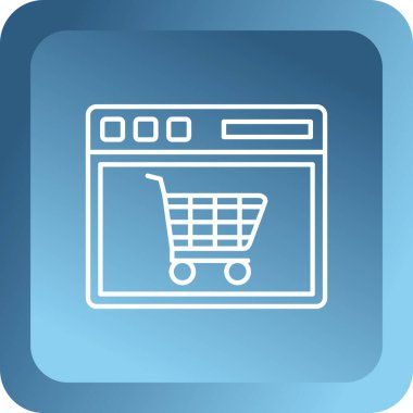 Ağ alışveriş arabası vektör simgesi