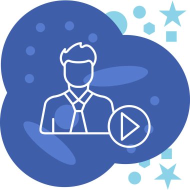 Dizüstü bilgisayarı ve bulut ikonu olan bir iş adamı. vektör illüstrasyonu